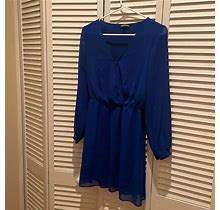 Express Dresses | Blue Express Long Sleeved Dress, Size Small | Color: Blue | Size: S