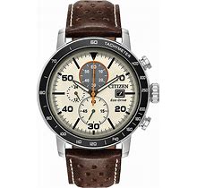 Citizen CA0649-06X Brycen Chronograph Tachymeter Brown Leather Strap Men's Watch