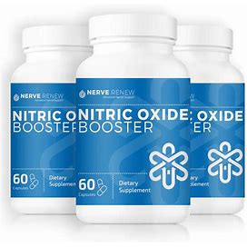 Nitric Oxide Booster Blood Flow Support - NO:3 Month Supply (3 Bottles) From Nerve Renew