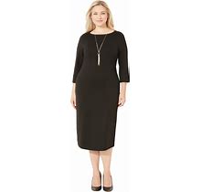 Plus Size Women's Liz&Me® Ponte Knit Dress By Liz&Me In Black (Size 0X)