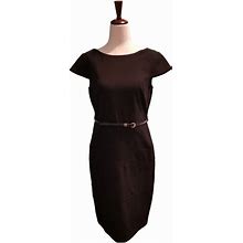 Alyx Dress Dresses | Black Belted Dress Size 6 Classic Short Sleeve Round Neck Business Party Wedding | Color: Black | Size: 6