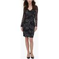 GUESS Womens Sheer Long Sleeve V Neck Above The Knee Evening Body Con Dress