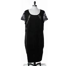 Trixxi Womens 24 Lace Keyhole Empire Sheath Dress Long Black Short Sleeve Solid