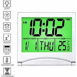 Digital Travel Alarm Clock LCD Display Clock With Backlight Calendar Temperature For Home Bedroom Folding Alarm Clocks