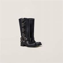 Miu Miu Leather Boots - Black - Ankle Boots Size 10.5