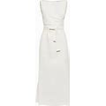 Brunello Cucinelli - Belted Sleeveless Dress - Women - Viscose/Linen/Flax - L - Neutrals