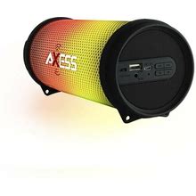 NEW Axess Vibrant Mini SPBL1043 HIFI Bluetooth Speaker W/ Disco LED Lights BLACK