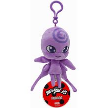 Miraculous Ladybug - Kwami Lifesize 5-Inch Plush Clip-On Toy, Super Soft Collectible With Glitter Stitch Eyes And Matching Backpack Keychain, Nooroo