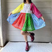 Handmade Mouse&Strawberry Rainbow Bandana Dress SKU 08072