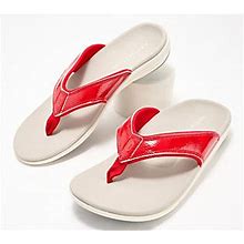 Revitalign Orthotic Thong Sandals - Yumi Patent, Size 7 Wide, Red