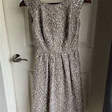 Sequin Dress | Color: Cream/Gray | Size: 0