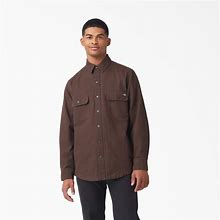 Dickies Men's Long Sleeve Flannel-Lined Duck Shirt - Chocolate Brown Size 2Xl (WL658)