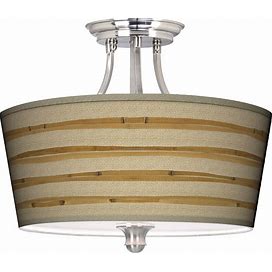 Bamboo Wrap Tapered Drum Giclee Ceiling Light - Style 27V55
