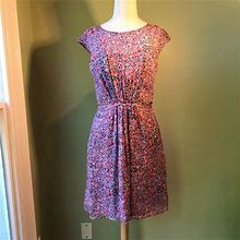 J. Crew Dresses | J. Crew Silk Dotted Print Sheer Sleeveless Dress - Size 4 | Color: Blue/Pink | Size: 4