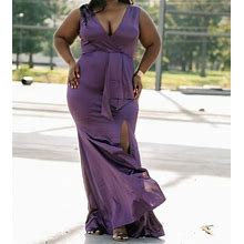 Symphony Plus Size Purple Sleeveless Formal Bridesmaid Dress Size 3X