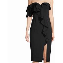 Jaygodfrey Dresses | Nwt Jay Godfrey Ruffled Sheath Dress Black | Color: Black | Size: 0