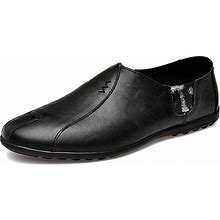 Men's Loafers & Slip-Ons Leather Loafers Comfort Shoes Walking Casual British Outdoor Daily PU Breathable Loafer Black Brown Spring Fall