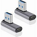 Usb C Female To USB Male Adapter, 90 Degree USB C To USB A Adapter, USB C To USB 3.1 Adapter 10Gbps USB C To A Adapter Double Sided Charging & Sync Fo