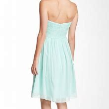 Donna Morgan Women's Lindsey Pleated Chiffon Dress Spearmint 16W $189