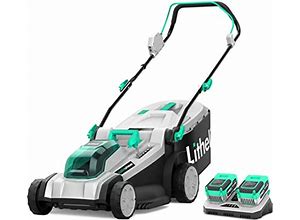 Litheli Cordless Lawn Mower 17 Inch, 2 X 20V 4.0Ah Battery Lawn Mowers With Brushless Motor, Bagging & Mulching, Charger Included