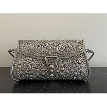 Adorable Authentic Ornate Sterling Silver Clutch Handbag Purse 318