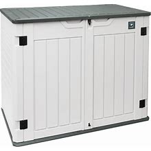 Plainsity 35 Cu.Ft Outdoor Storage Shed, Large Resin Storage Box, Waterproof & Lockable Cabinet For Garden, Yard, Patio, Garage, Backyard Storage - B