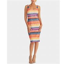 $149 Rachel Roy Women's Multicolor Striped Sequined Sheath Dress Large
