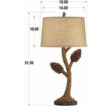 Pacific Coast Lighting Pine Tree Table Lamp | Lodge And Rustic 1-Light 150W Table Lamp In Brown Finish