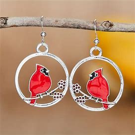 1 Pair Hollow Out Bird Shaped Circular Dangle Earrings, Minimalist Party Gifts,Temu