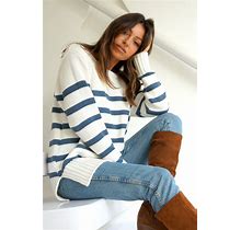 Blue Jodi Stripe Sweater Small