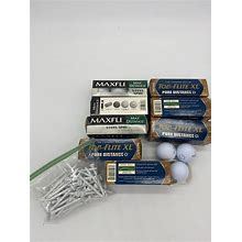 (8 Boxes) Top Flight XL Pure Distance And MAXFLI STEEL SPIN Golf Ball/Golf Tee
