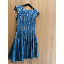 Danny & Nicole Dresses | Women's Dress 4 Sleeveless Lace Teal Blue Lined Fit Flare Danny Nicole Green | Color: Blue/Green | Size: 4