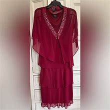Slny Dresses | Maroon Layered Cocktail Dress | Color: Red | Size: 12
