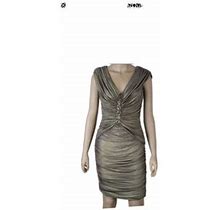 Tadashi Collection Women's Gold Metallic Bodycon Dress Size L vg60216m