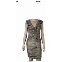 Tadashi Collection Women's Gold Metallic Bodycon Dress Size L vg60216m