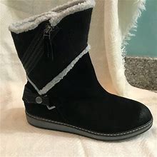 White Mountain Shoes | New White Mountain Black Suede Boots | Color: Black/White | Size: 10
