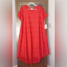 Lularoe Dresses | New Plus Size 3X Lularoe Carly Dress | Color: Orange/Red | Size: 3X