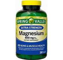 2X Spring Valley Extra Strength Magnesium Tablets Supplement, 400 Mg, 250 Ct