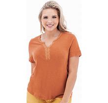 Aventura Women's Ellis Short Sleeve Top - Orange Size Medium - Organic Cotton