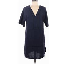 ASOS Casual Dress - Shift V Neck Short Sleeves: Blue Print Dresses - Women's Size 6