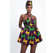 Women's Romper Modern African Outfits Boho African Print Kitenge Main Actress Masquerade Adults Dress Party