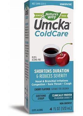 Nature's Way Cold Relief Syrup - Umcka - Multi-Symptom Cold Relief Cherry Flavored 4 Fl Oz