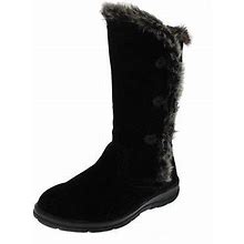 White Mountain Women Suede Mid Calf Flat Pull On Fur Snow Boot Shoe Sz