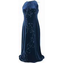 Alex Evenings Dresses | Alex Evenings Womens Dress Vtg 90S Petite Navy Vel | Color: Blue | Size: S