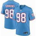 Men's Jeffery Simmons Nike Light Blue Tennessee Titans Oilers Throwback Alternate Game Player Jersey Size: 3XL
