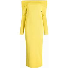 Alexis - Justine Off-Shoulder Dress - Women - Nylon/Viscose - XL - Yellow