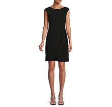 DKNY Women's Solid Faux Wrap Dress - Black - Size 10
