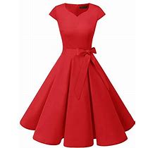 Dresstells Red Dress For Women Vintage Dresses For Women Vintage Dress 50S Dresses For Women Women Vintage Dress Red Xl, A Red, X-Large