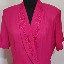 Dawn Joy Fashions Dresses | Vtg Vibrant Pink Dawn Joy Sheath Dress - Size 12 | Color: Pink | Size: 12