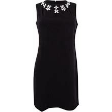 Calvin Klein Dresses | Calvin Klein Women's Jewel-Neck Sleeveless Sheath Dress (6, Black) | Color: Black | Size: 6